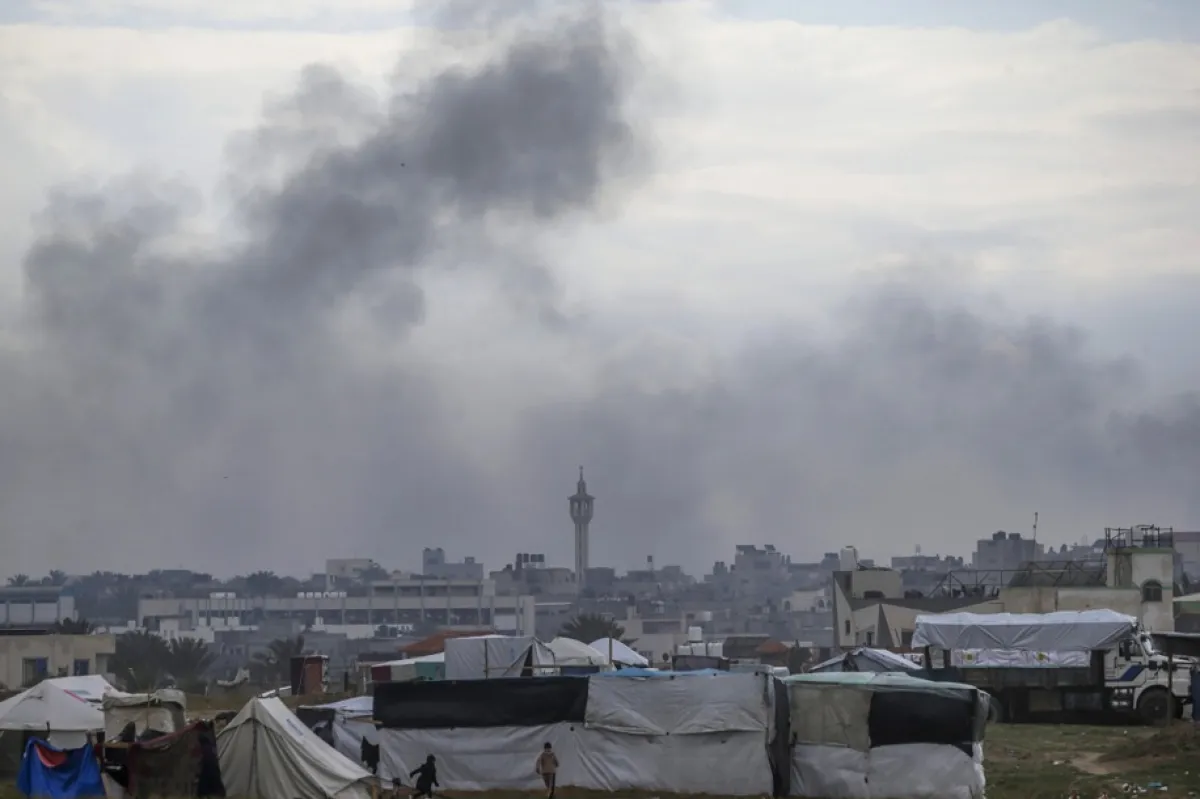 Israeli airstrike on Lhan Younis town in southern Gaza