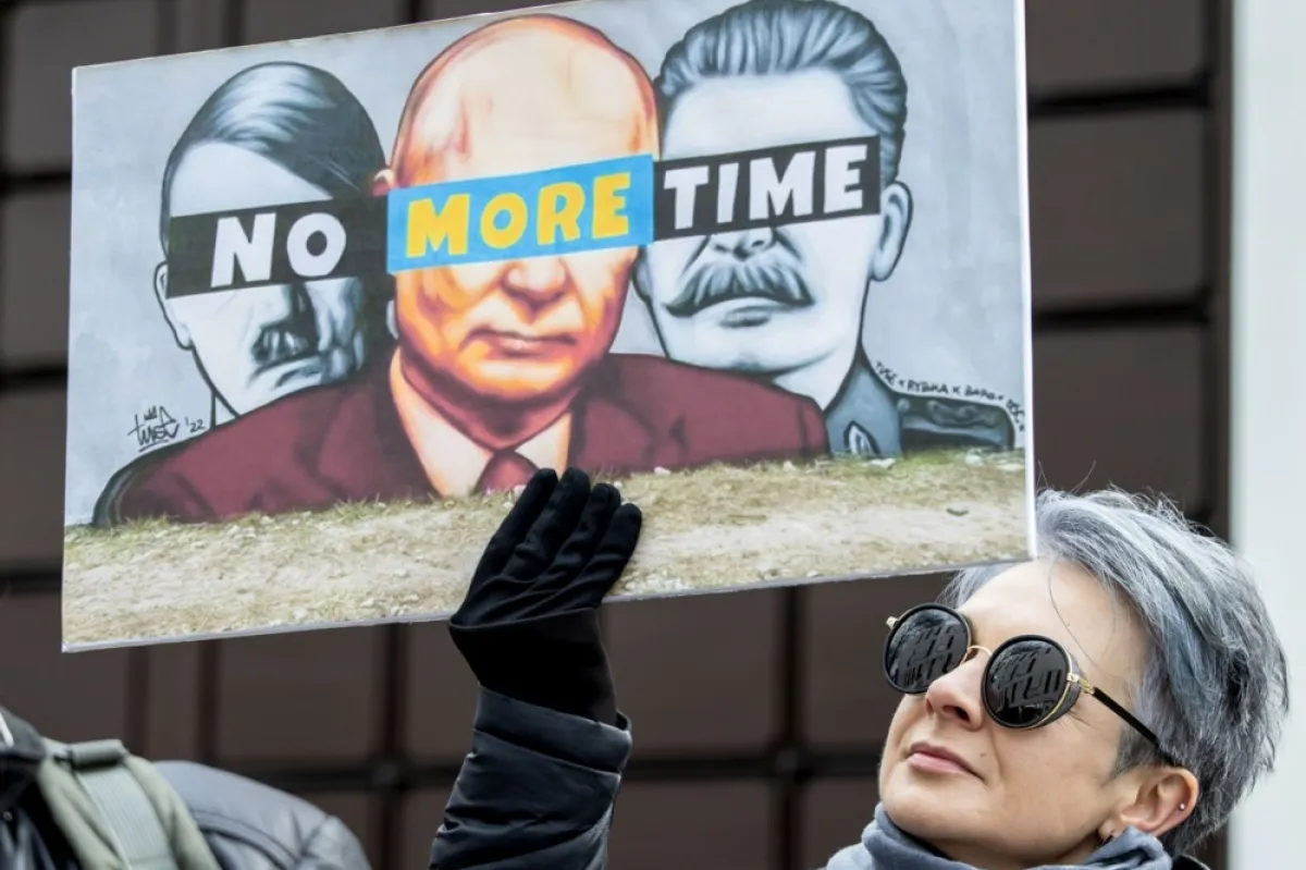 Protest outside Russian embassy in Moldova amid Russian presidential elections