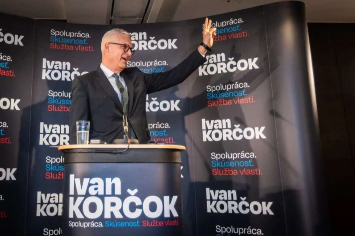 Candidatul la președinție Ivan Korcok reacționează la rezultatele preliminare ale primului tur al alegerilor prezidențiale, la Bratislava, Slovacia, 23 martie 2024.