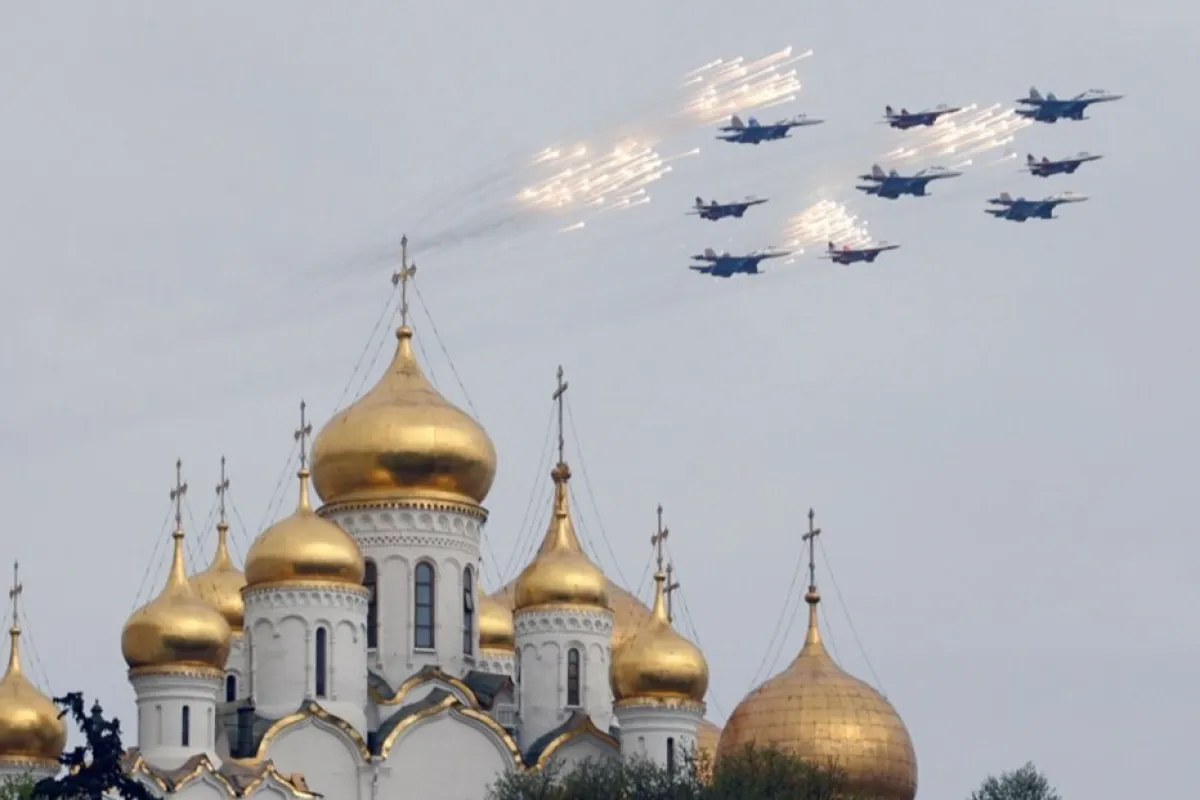 The rehearsal of the Victory Day parade in Moscow