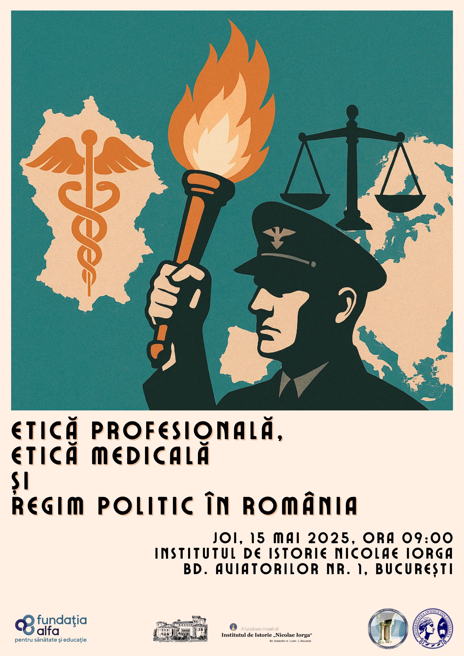 Institutul de Istorie „Nicolae Iorga” anunță organizarea conferinței „Etică profesională, etică medicală și regim politic în România”, ce va avea loc pe 15 mai 2025, începând cu ora 09:00, la sediul institutului din București, Bulevardul Aviatorilor nr. 1.